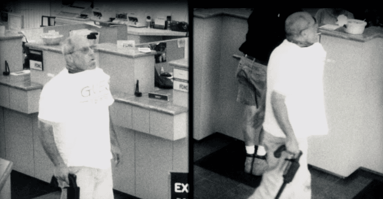 Camera footage of Brain Wells walking into the PNC Bank. Youtube.