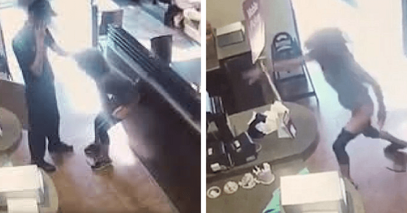 Freshly dumped: Video shows woman defecating on the floor and then flinging the poop at the staff at Tim Hortons
