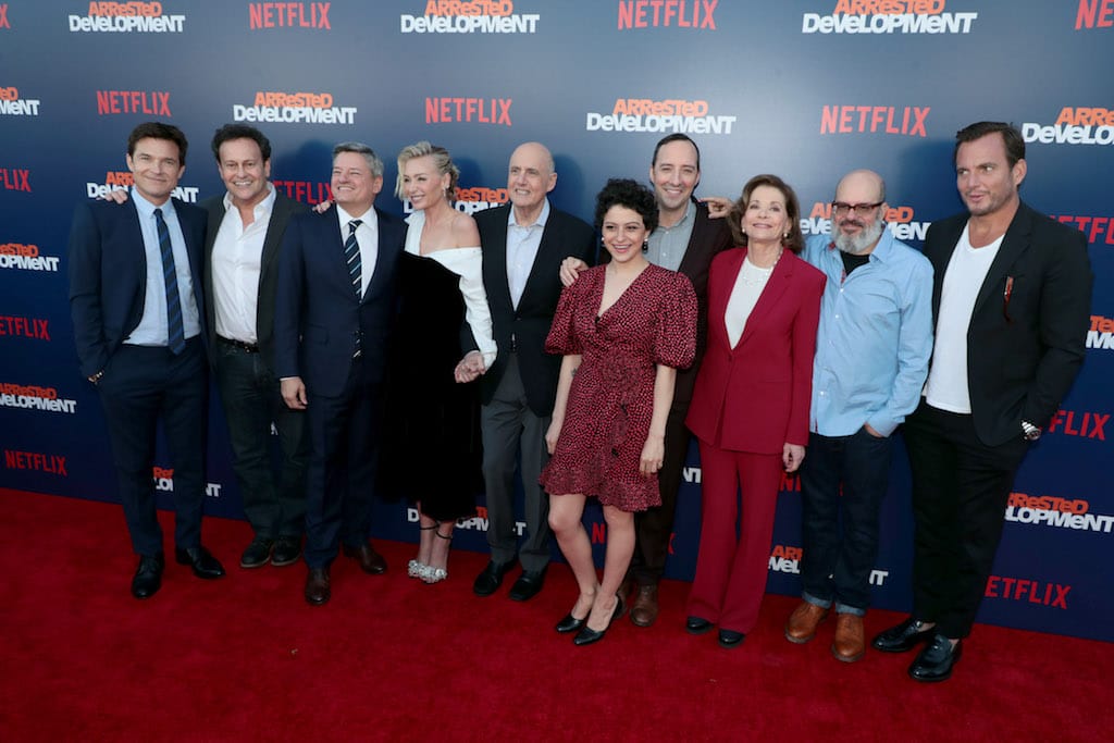 The cast and crew of the show at the premiere.
