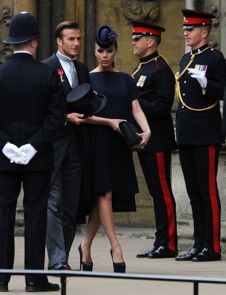 Victoria will attend the wedding along with her three Spice girl bandmates. This is her at Will and Kate's wedding in 2011. (Getty Images)