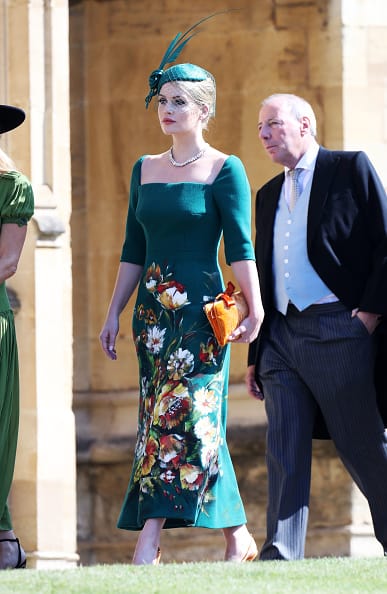 Kitty Spencer arrives at St George's Chapel at Windsor Castle before the wedding of Prince Harry to Meghan Markle on May 19 (Getty Images)