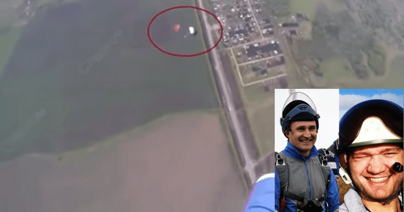 Video shows two skydivers falling to their deaths after a mid-air collision at 5,000 ft