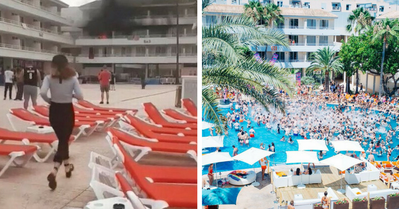 Four British citizens arrested after raging fire causes panic in Magaluf hotel