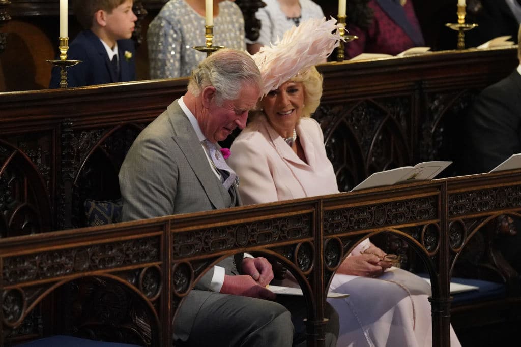 Prince Charles, Prince of Wales and Camilla, Duchess of Cornwall attend the wedding of Prince Harry and Meghan Markle in St George's Chapel at Windsor Castle on May 19, 2018 in Windsor, England (Photo by Jonathan Brady - WPA Pool/Getty Images)