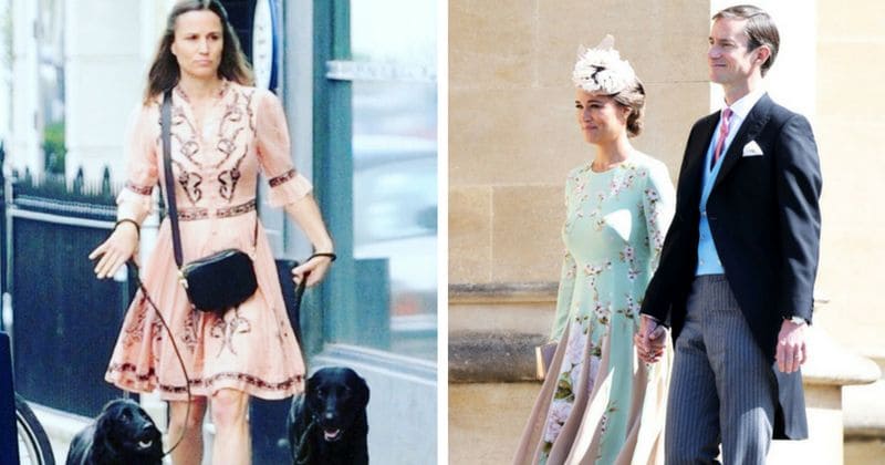 Pregnant Pippa Middleton shows off a tiny hint of a baby bump in new pink dress