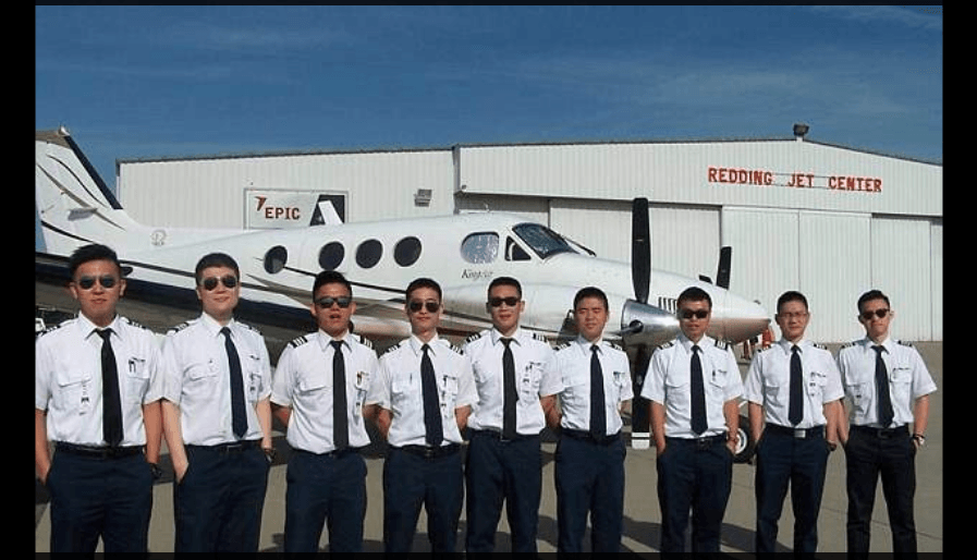 This photo shows students who are enrolled in the IASCO Flight Training school in Redding (IASCO Flight Training)