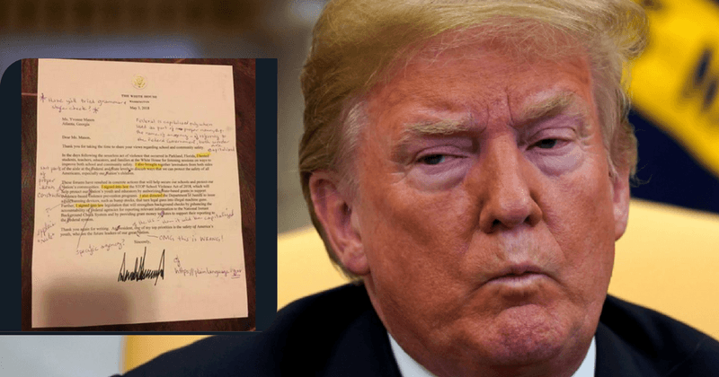 English teacher corrects Trump-signed letter, gives it near-failing grade before sending it back
