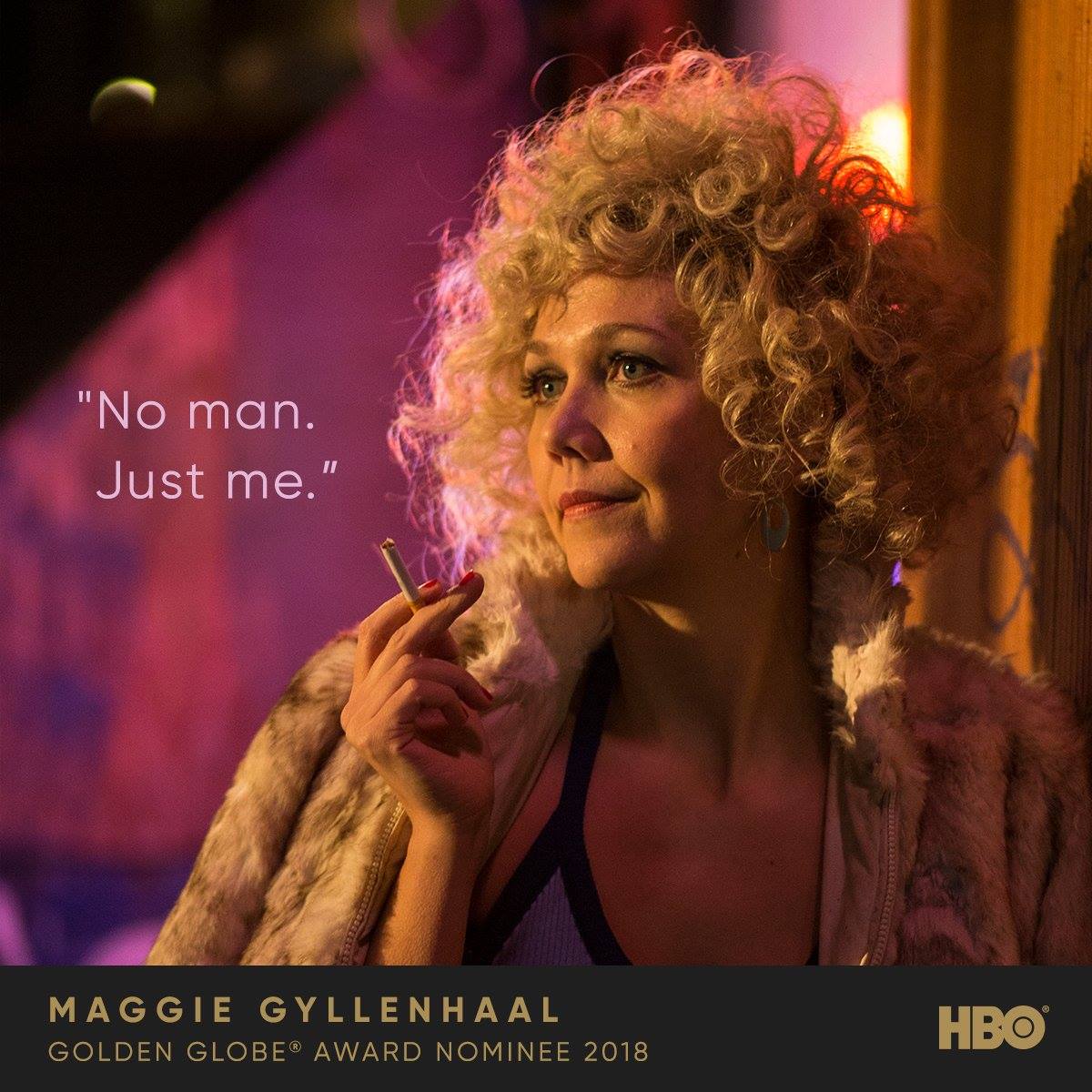 Maggie Gyllenhaal won a Golden Globes nomination for her role as Candy on 'The Deuce' (Facebook)