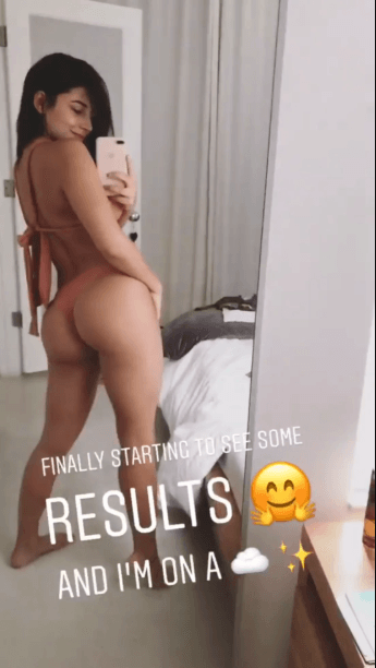 Bibiana shared her workout results (Instagram Story)