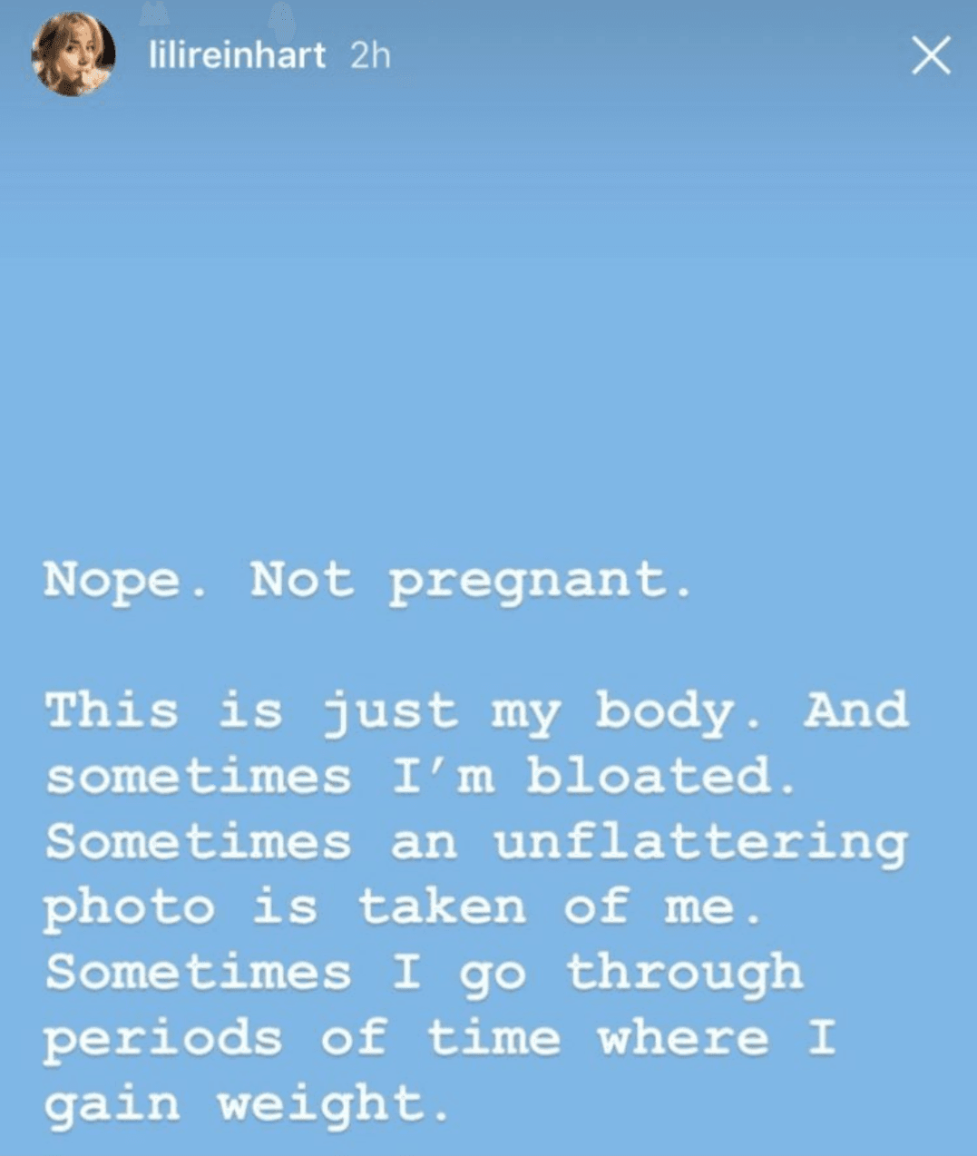 Lili Reinhart's Instagram post