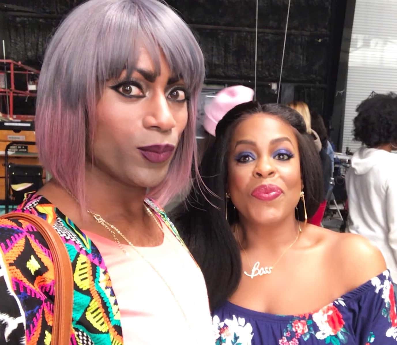 Kenneth Kynt Bryan as Scarlet on Season 2 of Claws, with co star Niecy Nash. TNT