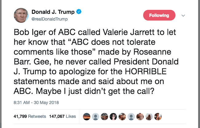 Trump's tweet has once again infuriated many of his followers