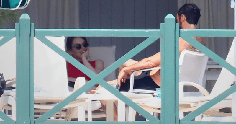 Photos of Emma Stone with a shirtless Justin Theroux in France ignite dating rumors