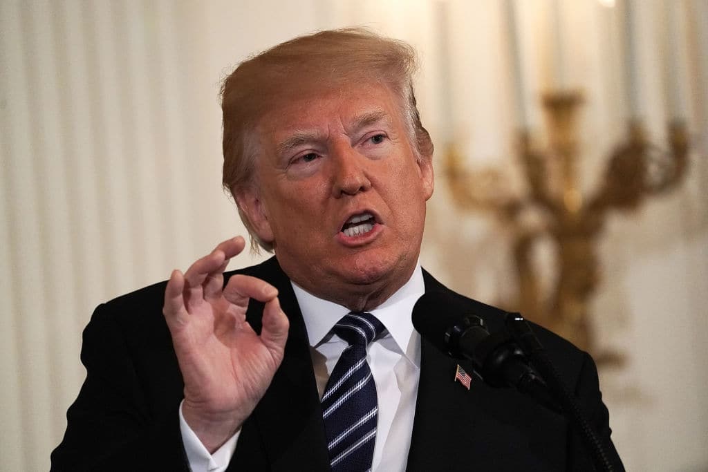 Donald Trump speaks at the East Room of the White House May 18, 2018 in Washington, DC. (Photo by Alex Wong/Getty Images)