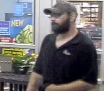 The suspect was last seen wearing blue jeans and a black polo shirt (Twitter)