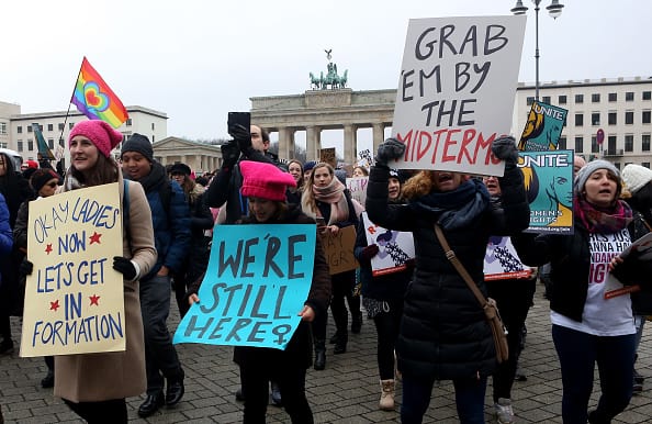 Activists in a demonstration for women's rights (Getty)