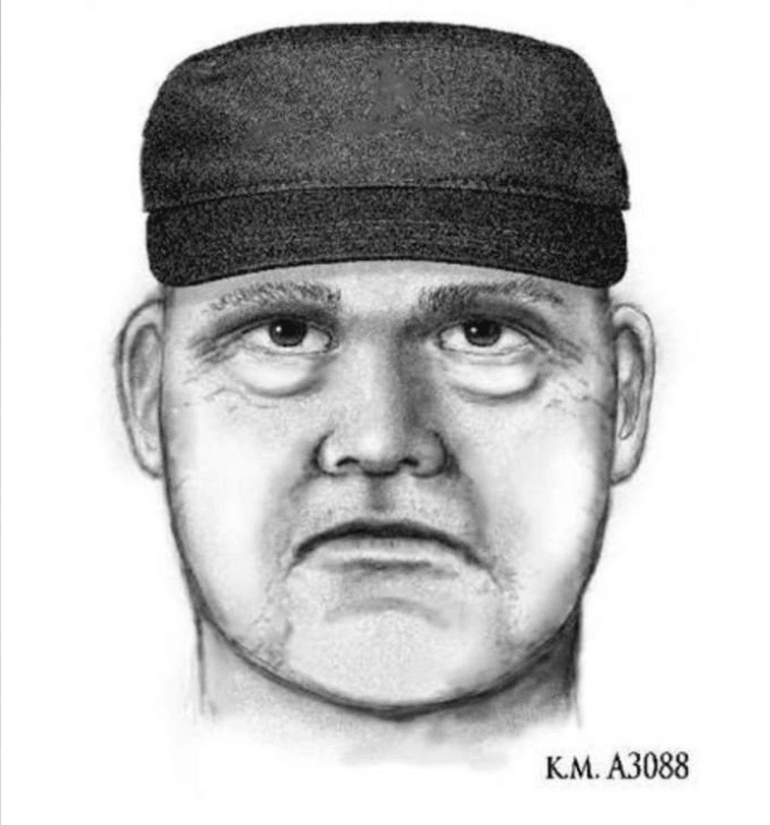 A sketch of the suspect that was released by the police (Twitter)