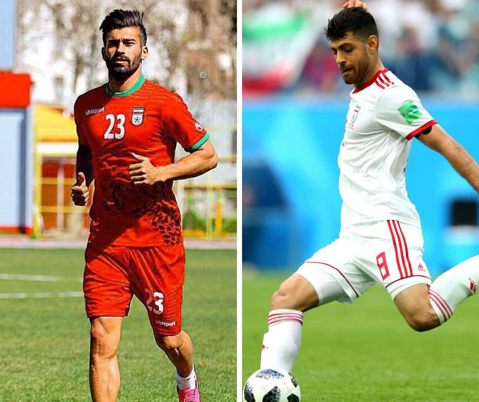 Ramin Rezaeian (left) and Morteza Pouraliganji (Getty Images and Twitter)