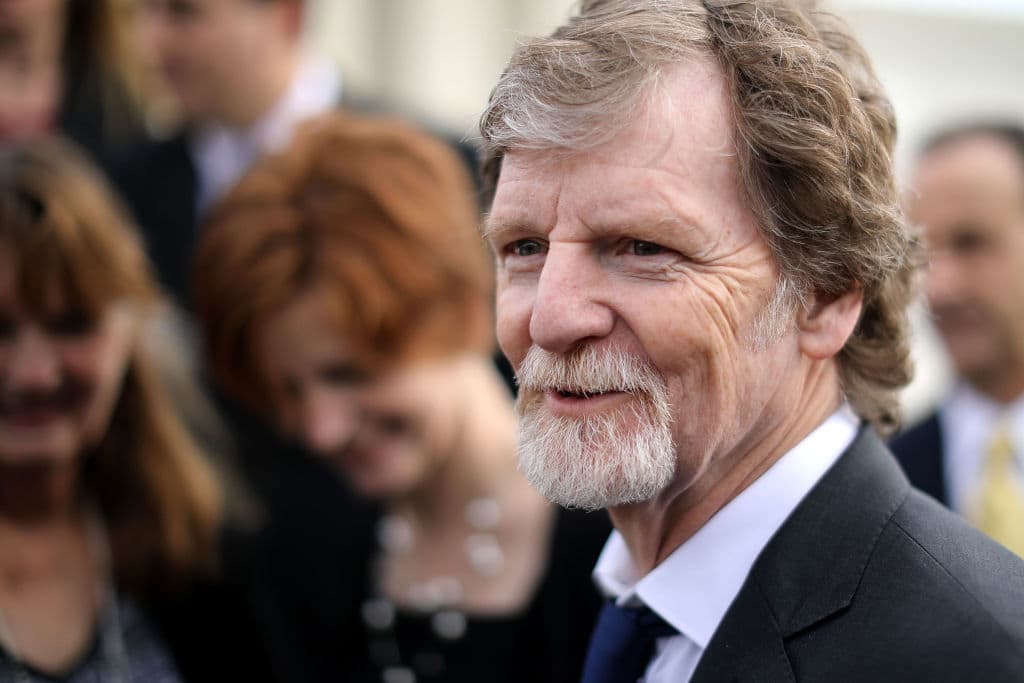 Conservative Christian baker Jack Phillips talks with journalists in front of the Supreme Court after the court heard the case Masterpiece Cakeshop v. Colorado Civil Rights Commission December 5, 2017 in Washington, DC. (Getty Images)