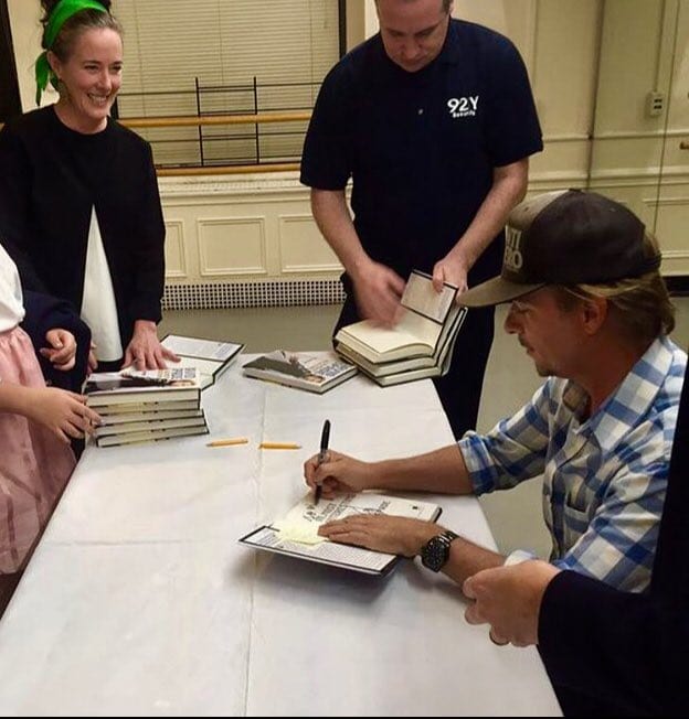 David at a book signing as Kate looks on (David Spade)