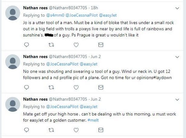 Nathan Rees's tweets before his page was taken down by Twitter. (1) (Twitter Screenshot)