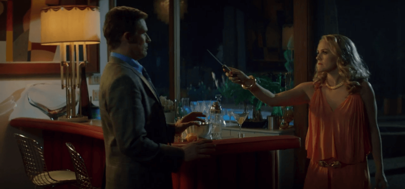 Bonnie (Alicia Silverstone) cconfronts her husband, Steve (James Tupper). Source: Paramount.