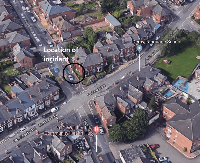 The location where the old woman was mugged (Google Maps/Twitter)