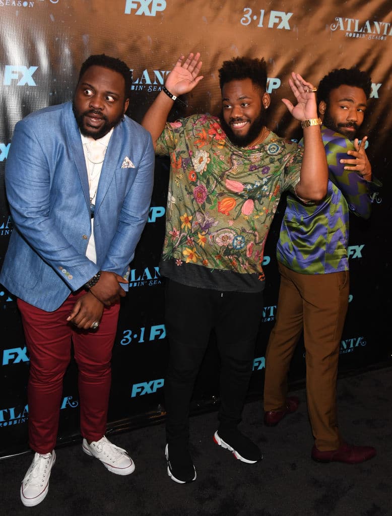 Donald Glover with his cousins and actors of 'Atlanta' (Getty Images)
