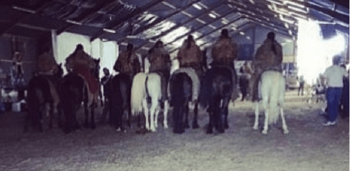 Initially posted by Lessans Livery Rayd and Riding Stables, the Instagram post showed the Dothrakis preparing for battle. (Instagram)