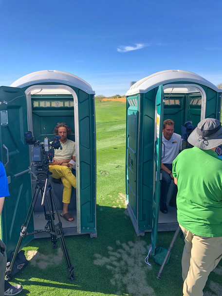 Erik (left) has ambitious plans for golf (Source: Twitter)