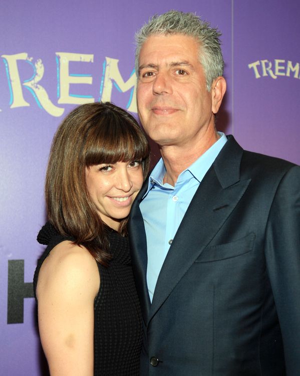 TV personality Anthony Bourdain and wife, Ottavia Busia attend the 'Treme' New York Premiere at The Museum of Modern Art on April 21, 2011 in New York City. (Photo by John W. Ferguson/Getty Images)