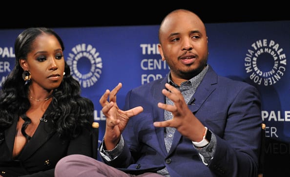 Justin Simien and actress Ashley Blaine Featherson speak onstage at An Evening With 'Dear White People' at The Paley Center for Media on June 5, 2018 in Beverly Hills, California. (Getty Images)