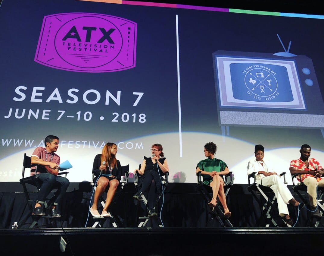 The cast of 'Queen Sugar' along with show runner Kat Candler at the ATX Television festival on Saturday. (Twitter)