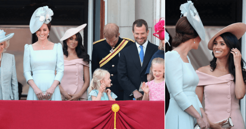 Royal "pecking order" why Meghan Markle stood behind Kate Middleton at her royal balcony debut