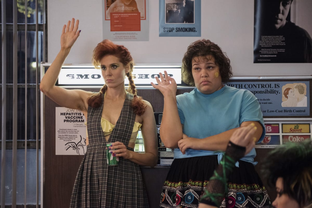 Kate Nash who plays Rhonda Richardson and Britney on 'GLOW' (Netflix)