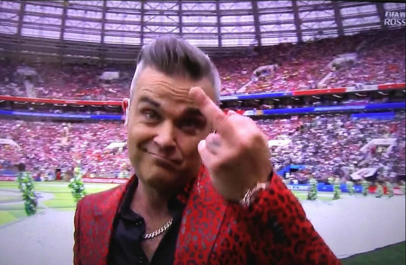The singer performed four songs as part of the opening ceremony for the FIFA 2018 World Cup and caused a lot of controversy by swearing at the camera. (Source: Twitter)