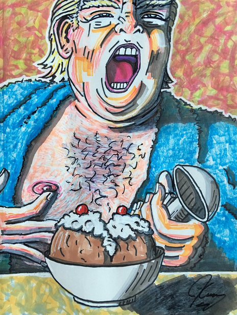 Carrey's official portrait of Trump (Source: Twitter)