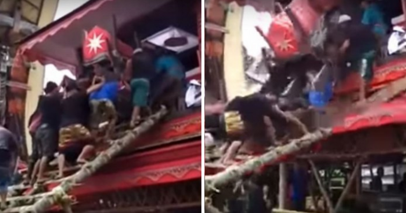 Man dies tragically after the coffin carrying his own mother fell and crushed him to death