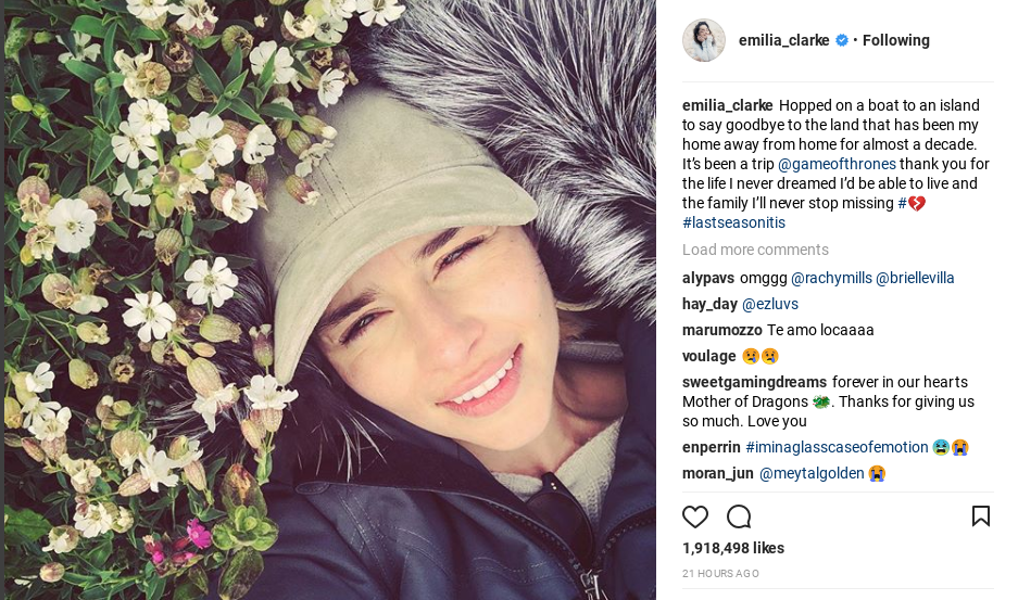 Khaleesi took to Instagram to bid farewell (Instagram)