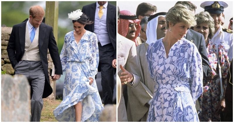 Royal fashion inspiration: Fans believe Duchess of Sussex's dress looked a lot like the one Princess Diana wore in 1986