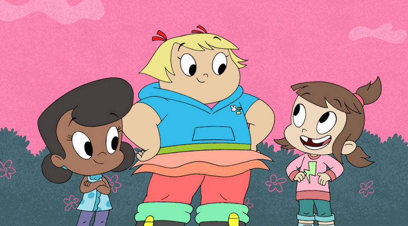 Still from 'Harvey Street Kids' featuring Dot, Lotta and Audrey (Netflix)