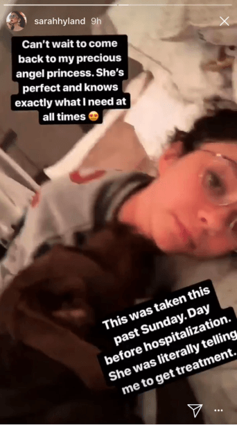 Sarah hinted she had been hospitalized on Monday (Instagram)