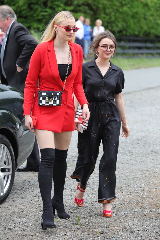 Sophie Turner and Maisie Williams at Rayne Church in Aberdeen, Scotland. (Photo by Mark R. Milan/GC Images)