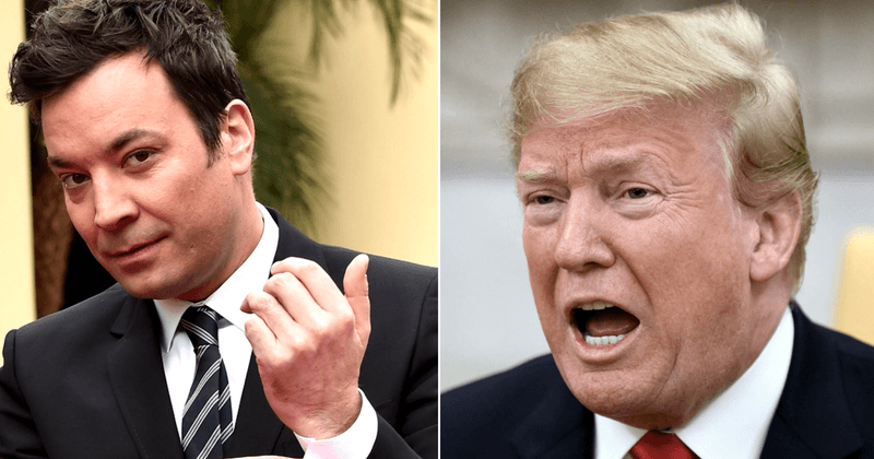 Jimmy Fallon appeals to the First Lady while serving subtle burns to Trump over "be a man Jimmy" remark