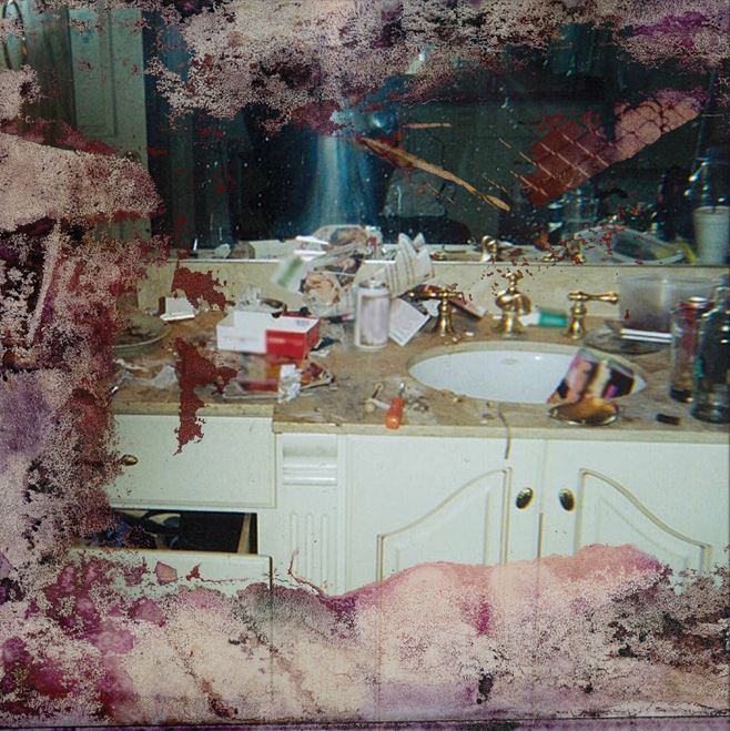 The controversial photo of Whitney Houston's bathroom which is now the album art for Pusha-T's Kanye-produced 'DAYTONA'. (Image Source: Instagram/@kingpush)