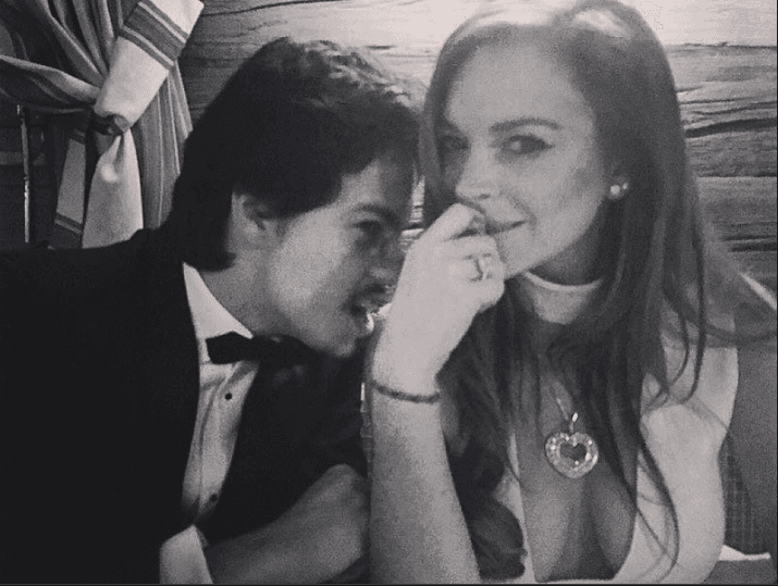 Lindsay Lohan dated Tarabosov from 2016 through 2017. (Source: Twitter)