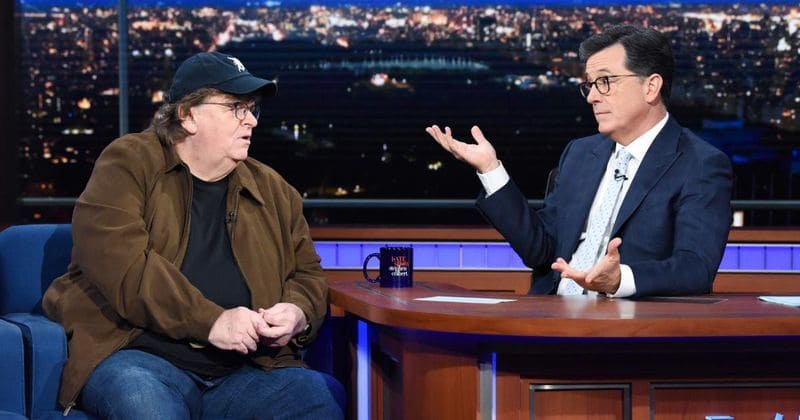 Michael Moore reveals the name of his anti-Trump documentary on 'The Late Show with Stephen Colbert'