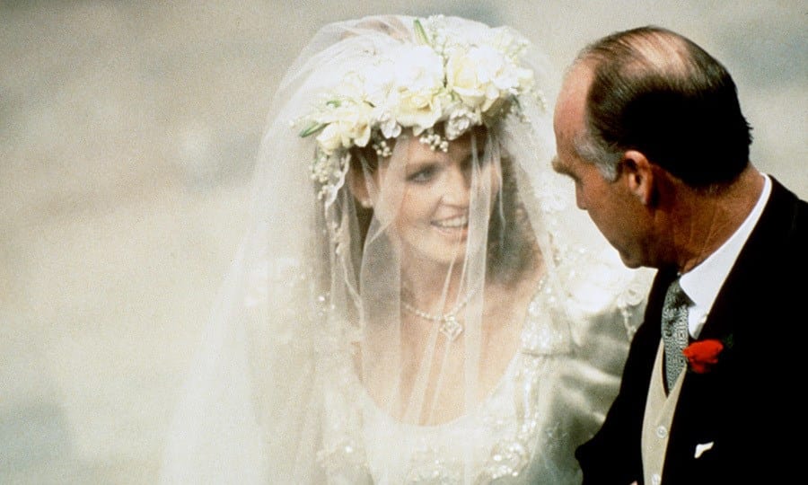 In order to keep her veil in place, Fergie chose an elaborate headdress filled with fragrant gardenias, since they were Prince Andrew's favorite flowers (Source: Facebook)
