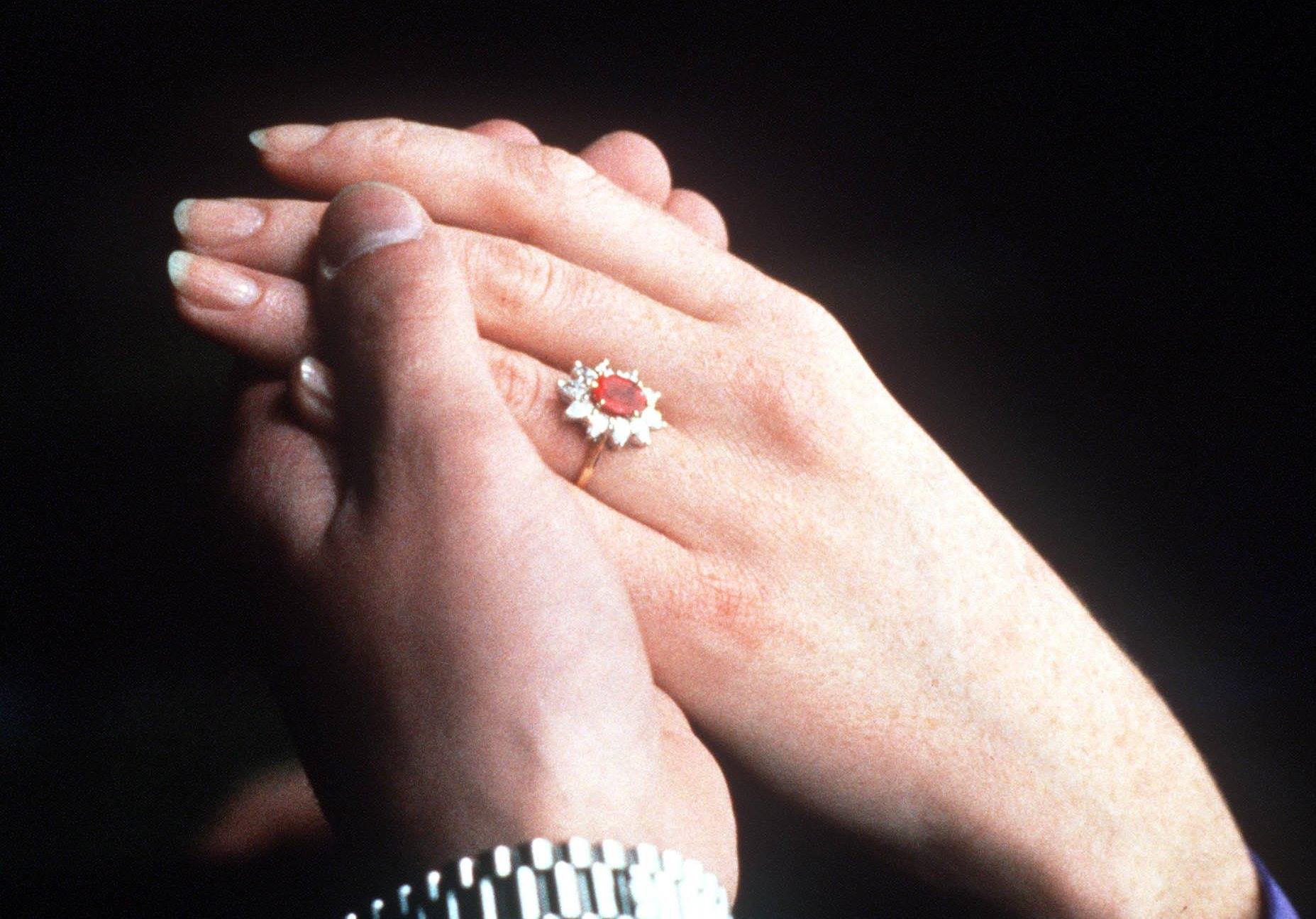 Ferguson's engagement ring was absolutely priceless, it was a Burma ruby surrounded by 10 drop diamonds (Source: Facebook)