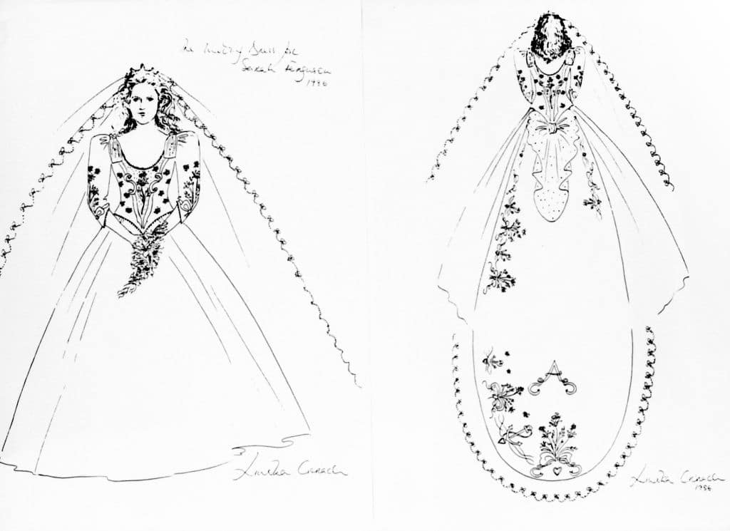 In an interview years after her wedding, Fergie revealed that she had to lose 26 pounds in order to even fit into her wedding gown, which was designed by British courtier Lindka Cierach. (Source: Getty Images)